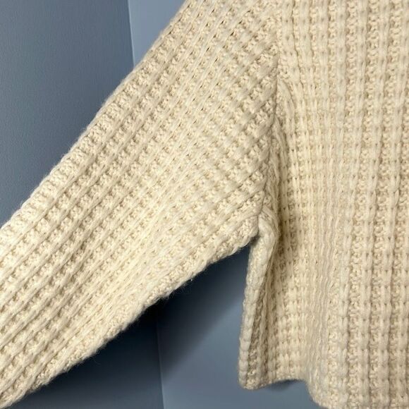 Shania Mote Andes Alpaca Blend Boxy Knit Sweater Cream Medium - Picture 3 of 5